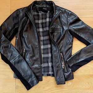 VEDA leather moto jacket